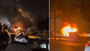 اندلاع حريق على جسر شهداء 15 تموز في إسطنبول