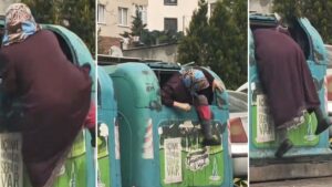 مشاهد مأساوية في إسطنبول.. مسنة تبحث عن الطعام في القمامة ورجل أعمال يتدخل