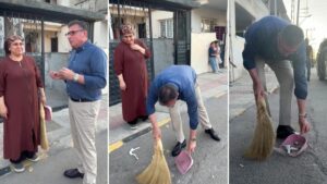 تأثر رئيس بلدية تركية بلفتة امرأة تكنس الشارع.. شاهد ماذا فعل وشكرها علنًا!